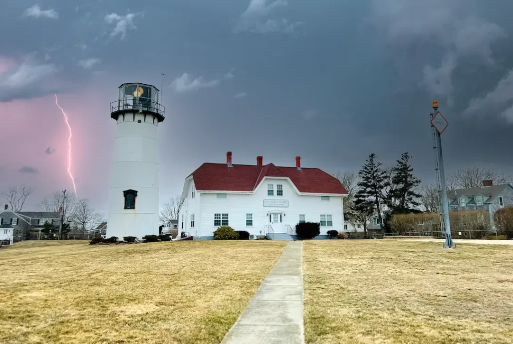 Coast Guard Building in a storm